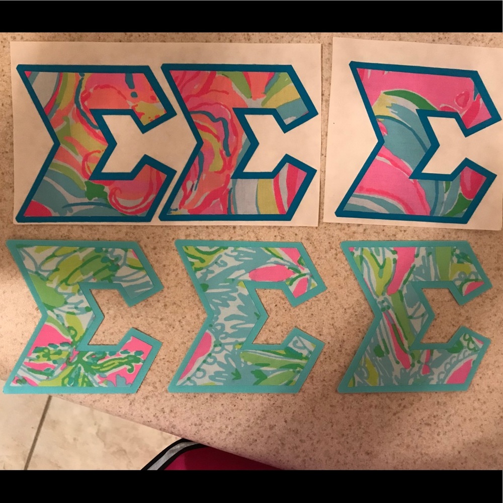 Tri Sigma Lilly Pulitzer New Iron On Greek Letters